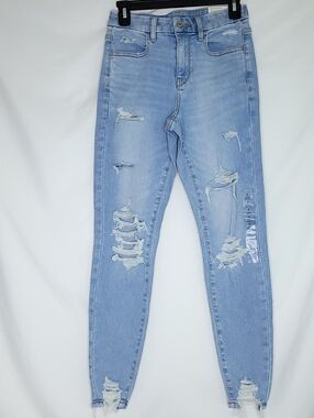 AMERICAN EAGLE Women's Curvy Hi Rise Distressed Jegging Size 2 Regular (NWT)